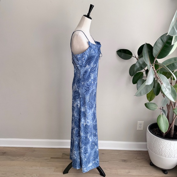 Vintage Y2K Paisley Ruffled Fairy Maxi Slip Dress 9/10 - Picture 4 of 7